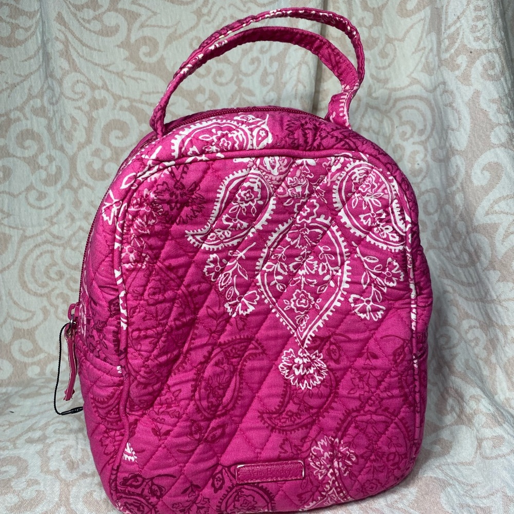 Vera Bradley Stamped Paisley Pink Quilted Lunch Bag